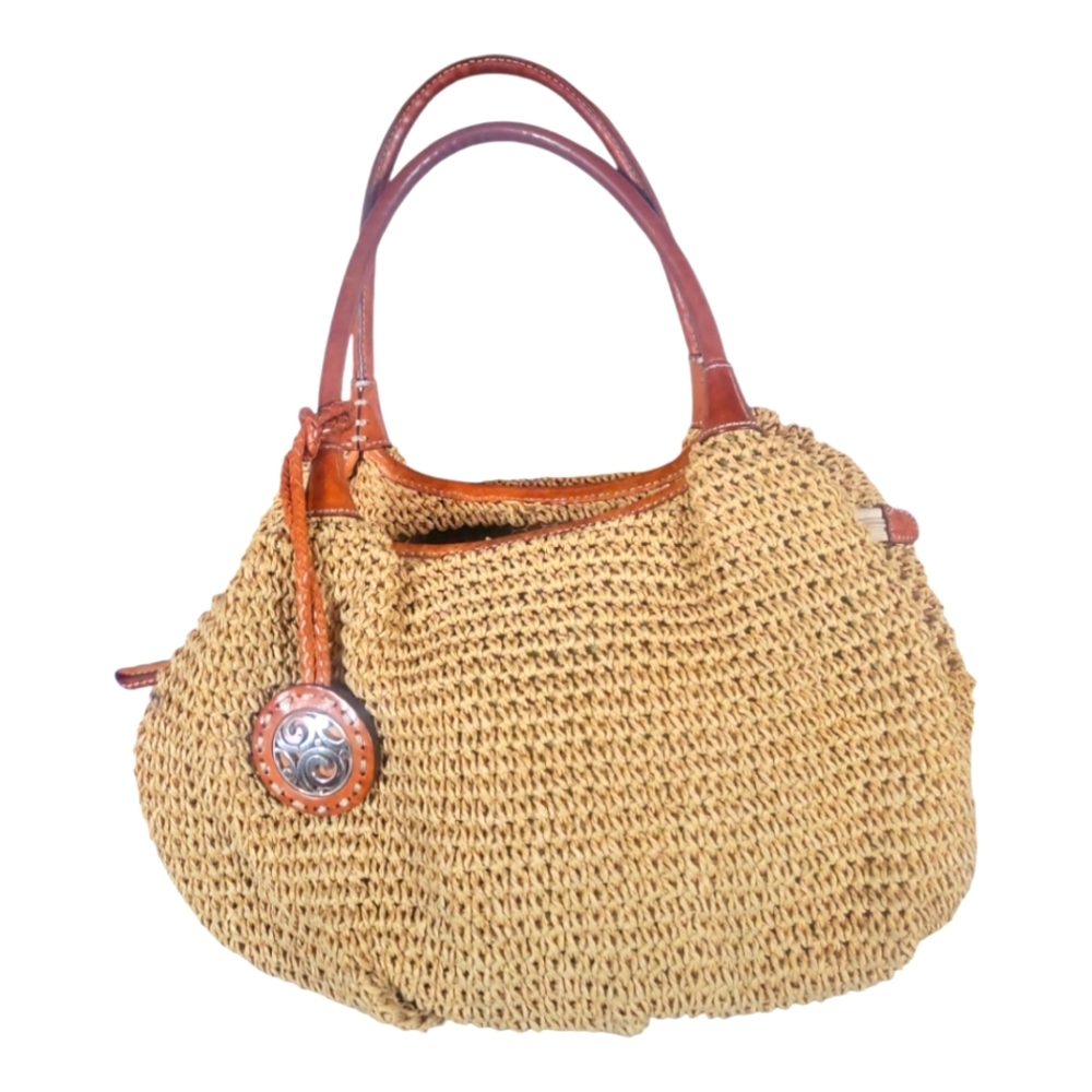 Brighton Kinley Stylish Straw Hobo Tan Woven Handbag